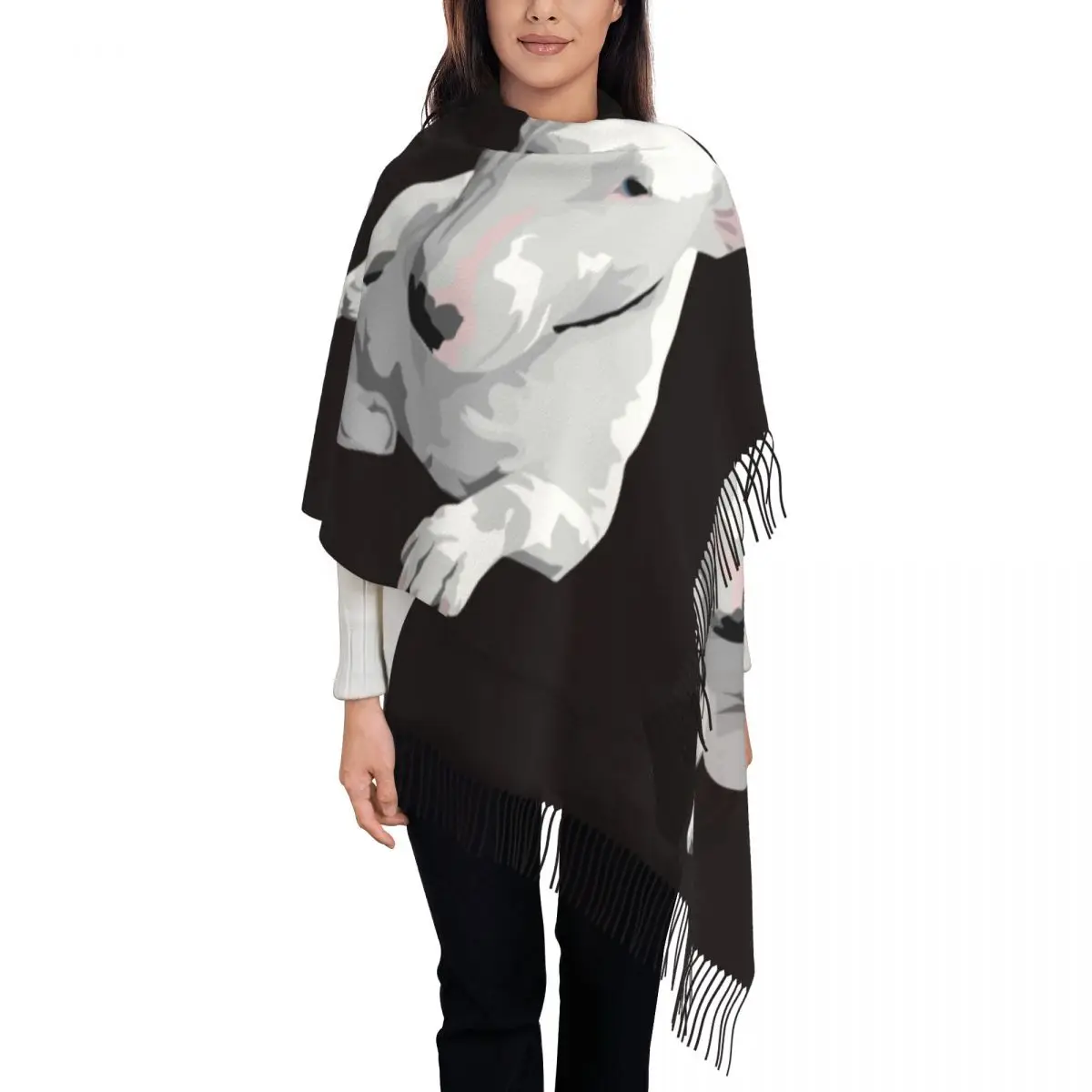 

Personalized Printed English Bull Terrier Dog Scarf Women Men Winter Fall Warm Scarves Animal Pet Shawls Wraps