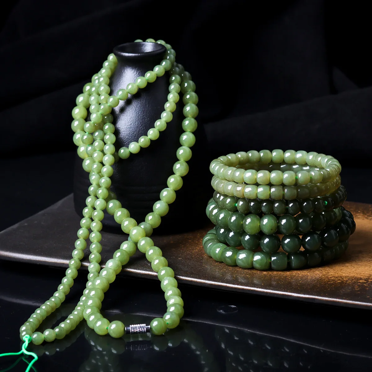 

Нефритовые бусины Хотан для рукоделия: набор для создания украшений своими руками (браслеты, ожерелья)