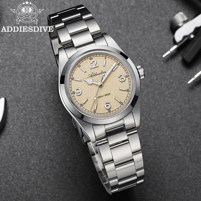 

Мужские часы ADDIESDIVE, 36 мм, кварцевые, водонепроницаемые на 100 м, с суперлюминесцентным куполообразным стеклом, из нержавеющей стали, роскошные часы