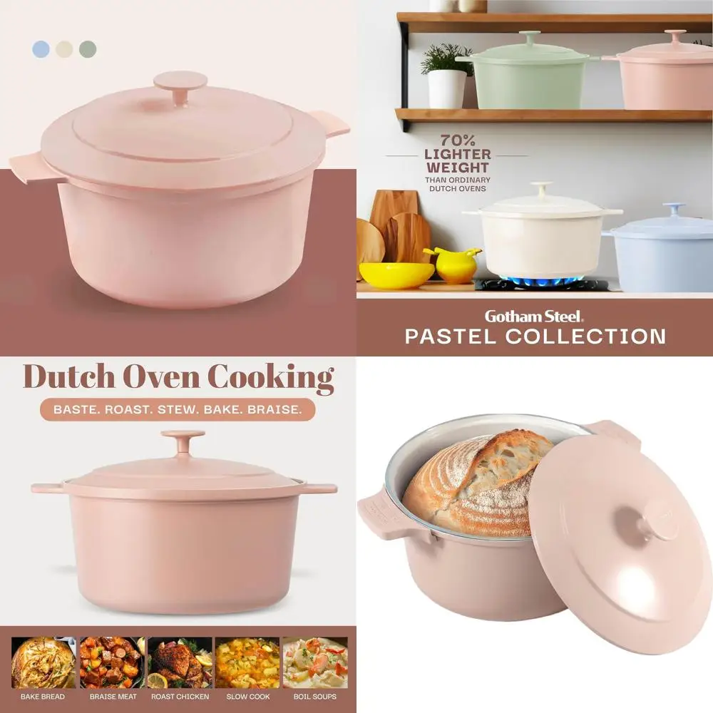 

10-inch Nonstick Ceramic Dutch Oven Pot with Lid, Versatile for Bread Baking, Pasta, Spaghetti, and More Cooking Needs