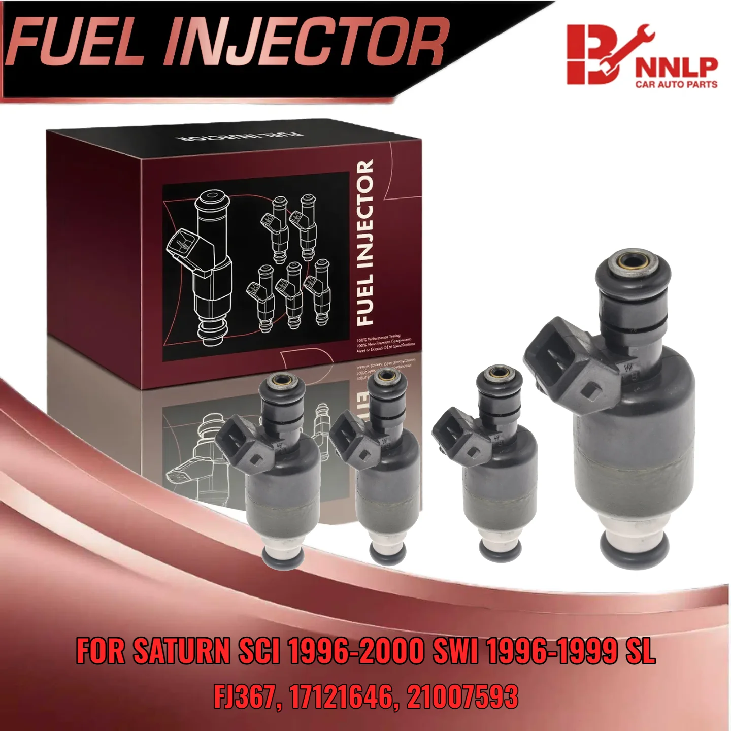 

Set of 4 Injector for Saturn SL SL1 2001 L4 1.9L Sedan FJ367 17121646 21007593