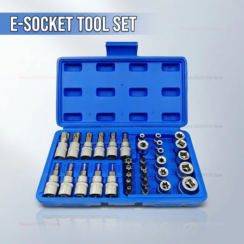 

Quick Socket Wrench Set E Socket Screwdriver Batch Head Socket Bit Set Torque Car Repair Tools Hand Tools for Automotive and Hom