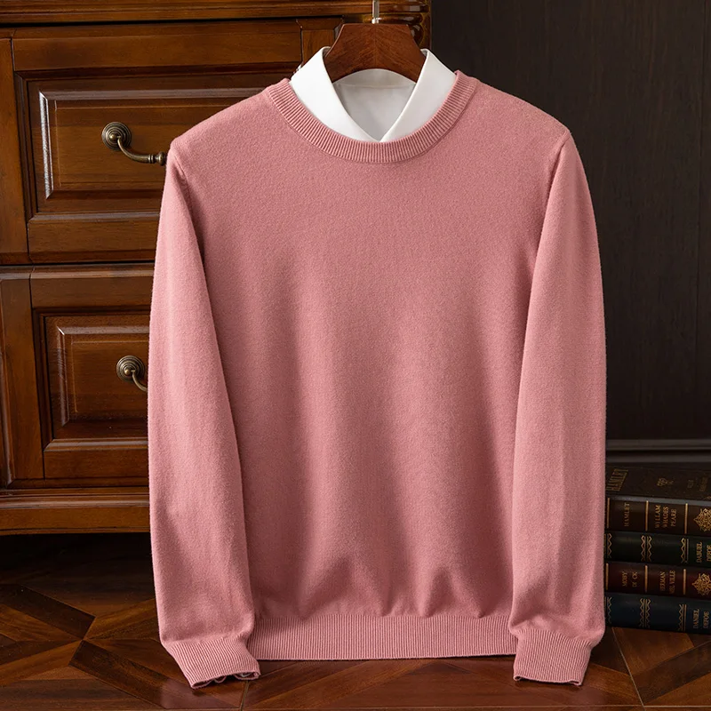 2025 New Autumn and Winter Cashmere sweater Men Casual O-Neck Long Sleeve Pullover Sweater Cashmere Knitwear Fashion Tops