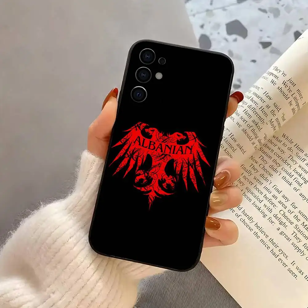 حافظة هاتف A-Albania A-Albanians F-Flag-AAF لهاتف سامسونج S25,S24,S21,S22,S23,S30,Ultra,S20,Plus,Fe,غطاء أسود من السيليكون الناعم