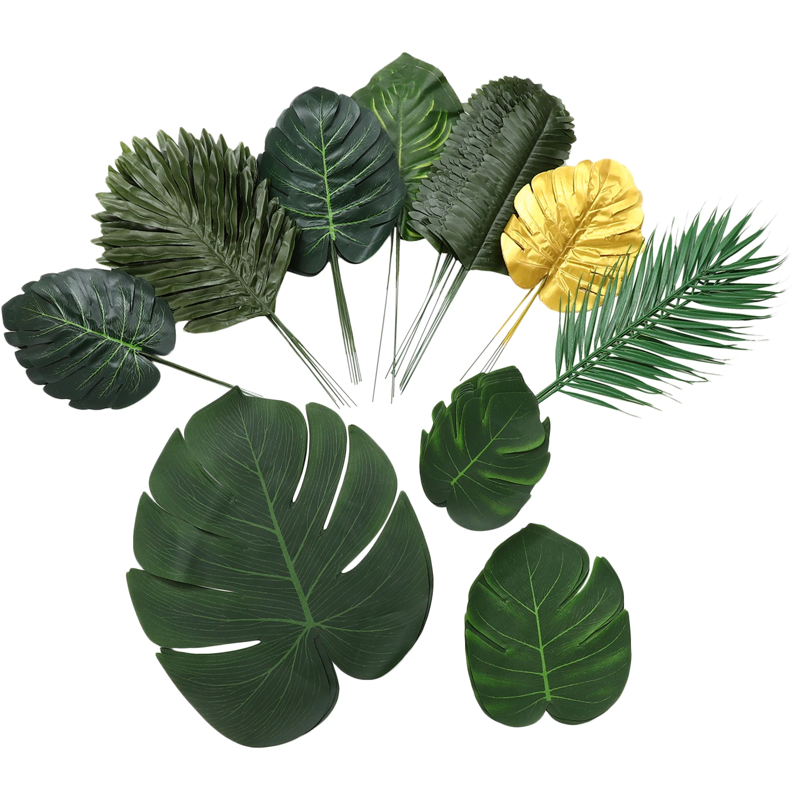

1 set Artificial Leaves Realistic Faux Leaf Party Supplies Tropical Theme Home Office Decor Engagement Decoration