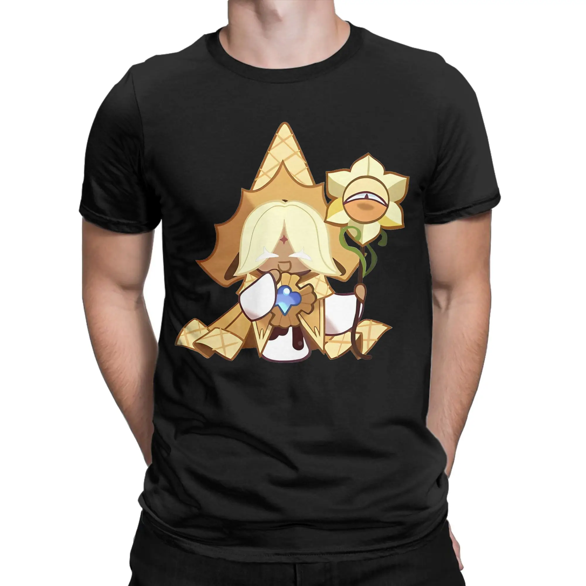 Men Women Pure Vanilla Cookie T Shirts Cookie Run Kingdom 100% Cotton Tops Creative Short Sleeve Tee Shirt Printed T-Shirt