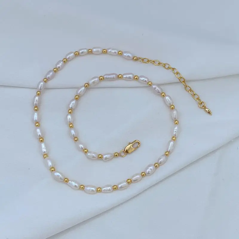 

Classic New Gentle Light and Luxurious Style French Elegant Russia Style Freshwater Pearl Strand Chain Necklace for Women
