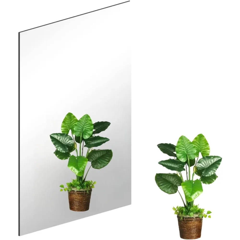 

Wall Mirror, Sheets Self Adhesive Acrylic Squares Mirror, 12X16 Inch Non Glass Mirror, Tiles Mirrors Stickers