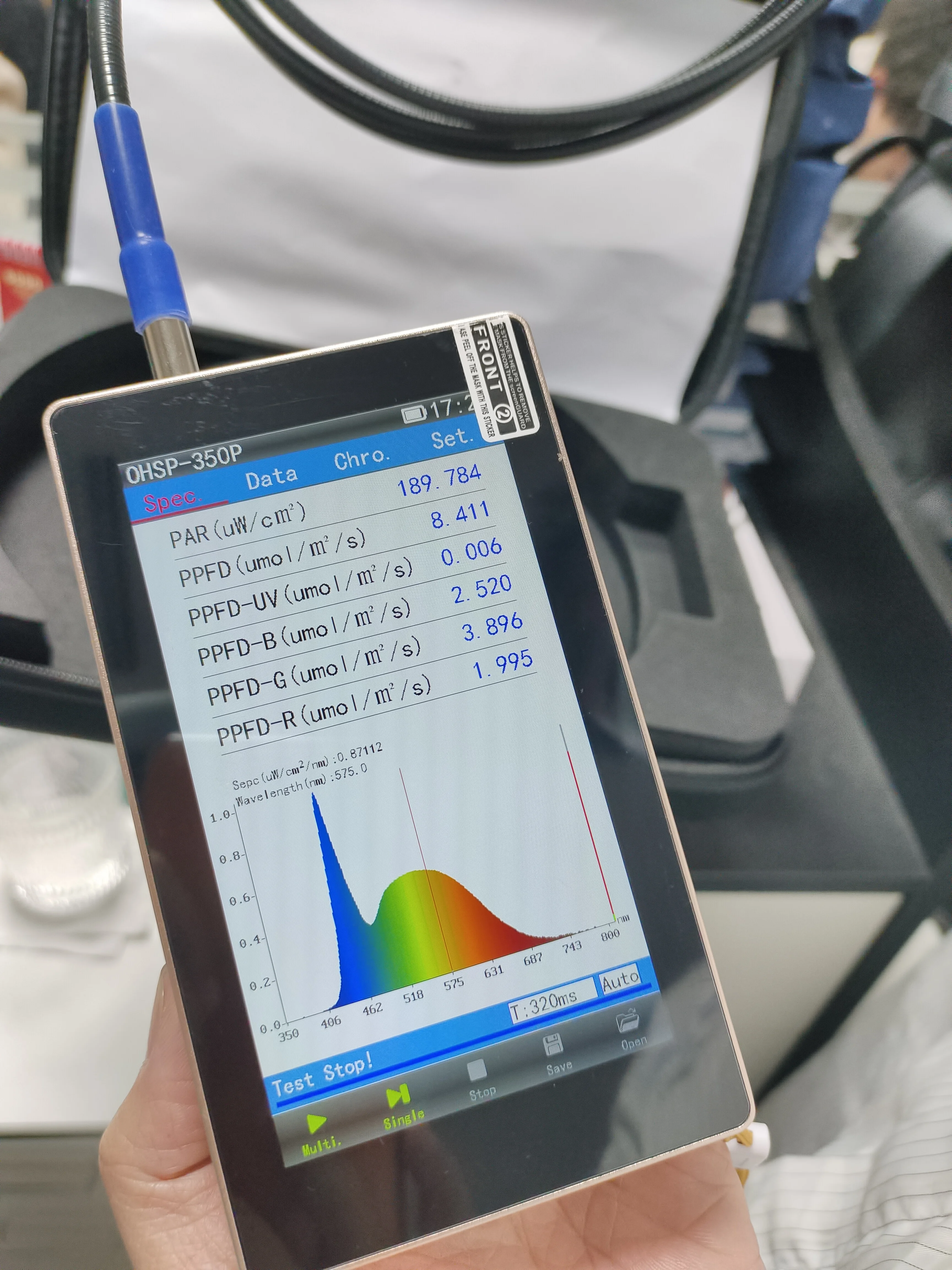 Waterproof Sensor OHSP350P Spectrometer for PAR PPFD Measurement 1m Optical Fiber Underwater