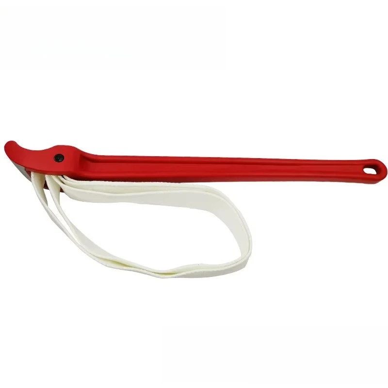 Non-Marking Belt Pipe Wrench Aluminum Handle Nylon Canvas Strap Traceless Pipe Pliers for Plumbing No-Scratch Tube Gripping Tool