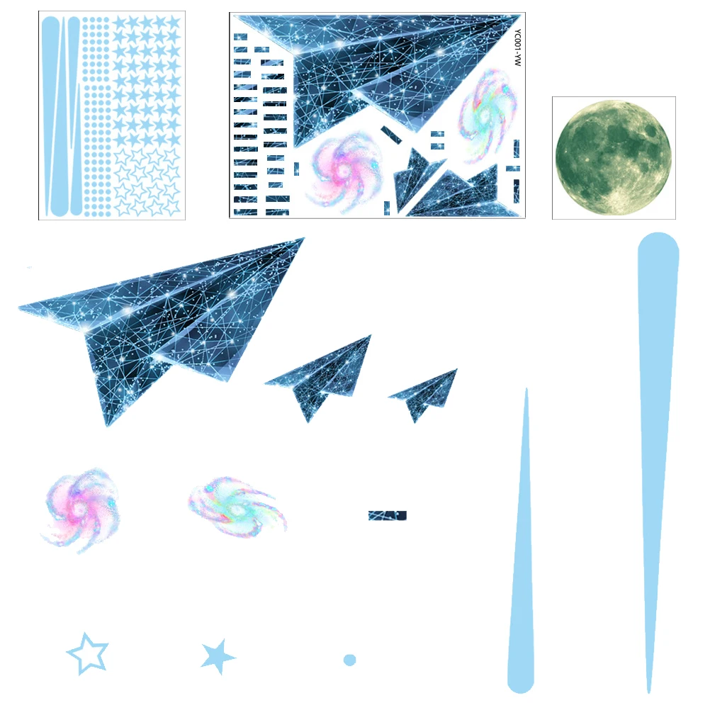 

Moon Luminous Wall Sticker Child Decoration Baby Pvc Glow The Dark Decal