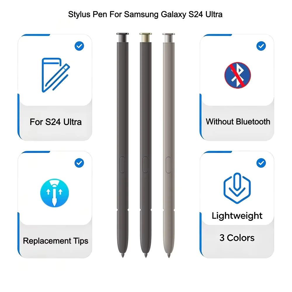 Stylus-Stift ohne Bluetooth für Samsung Galaxy S24 Ultra Touch S Pen mit zusätzlichen Ersatzspitzen für das tägliche Schreiben und Zeichnen – Detail 2