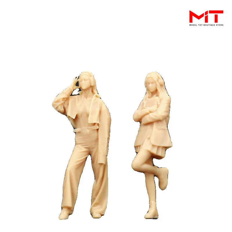 Diorama-figuras de chica con estampado 3D, miniaturas de moda, accesorios de escena de mesa de arena, modelo de coches, juguetes de decoración, 1/64, 1/43, A308