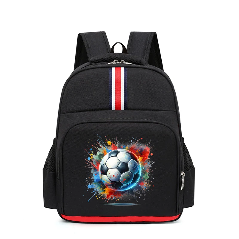 New Watercolor Soccer Backpack Trendy School Bags for Girls Boy Colourful Football Pattern Primary Rucksack Kindergarten Bagpack