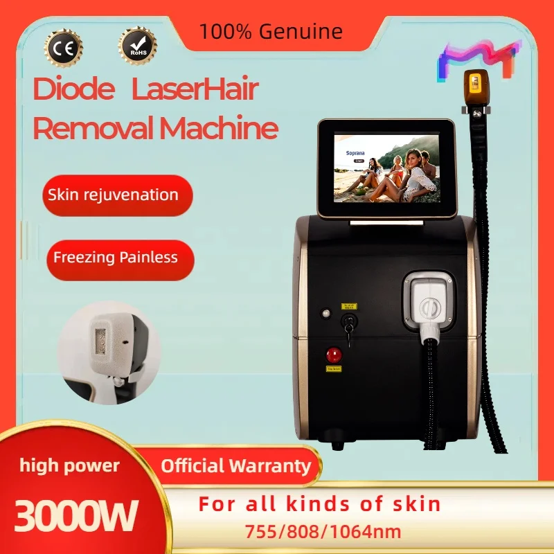 

Ice Platinum Painless Epilator 3 wavelengths Diode Laser Hair Removal Machine Alexandrit Permanent Painless Hair Removal Device