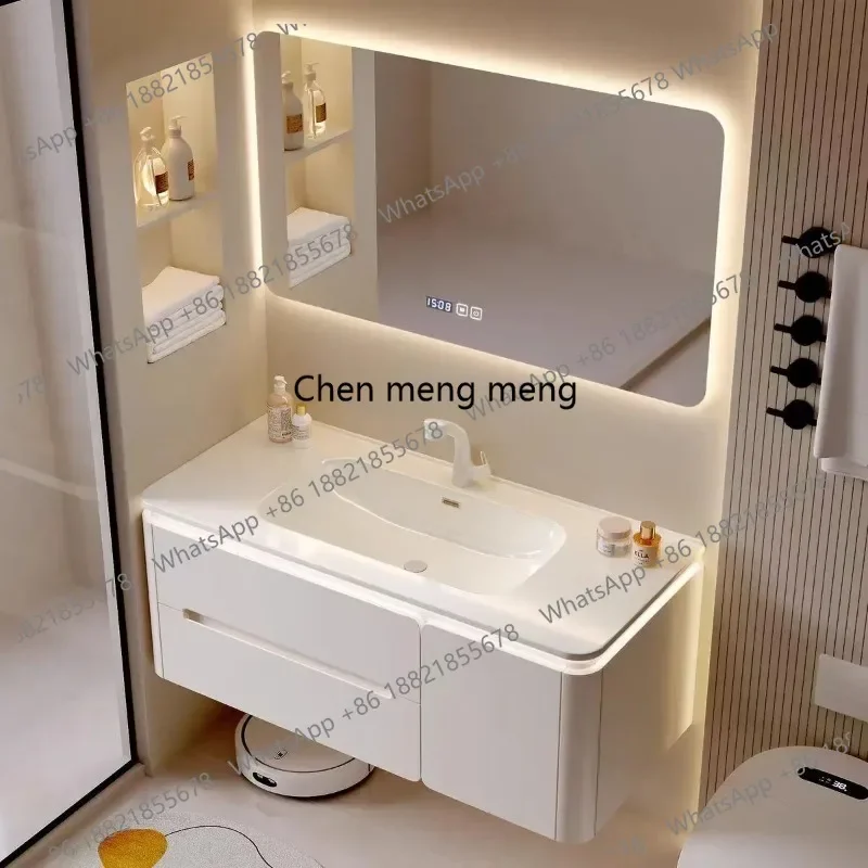 Cream Wind Sink Bathroom Cabinet Display Accessories Perfume Cupboard Organizer Mirror Living Room Archivadores Home Furniture