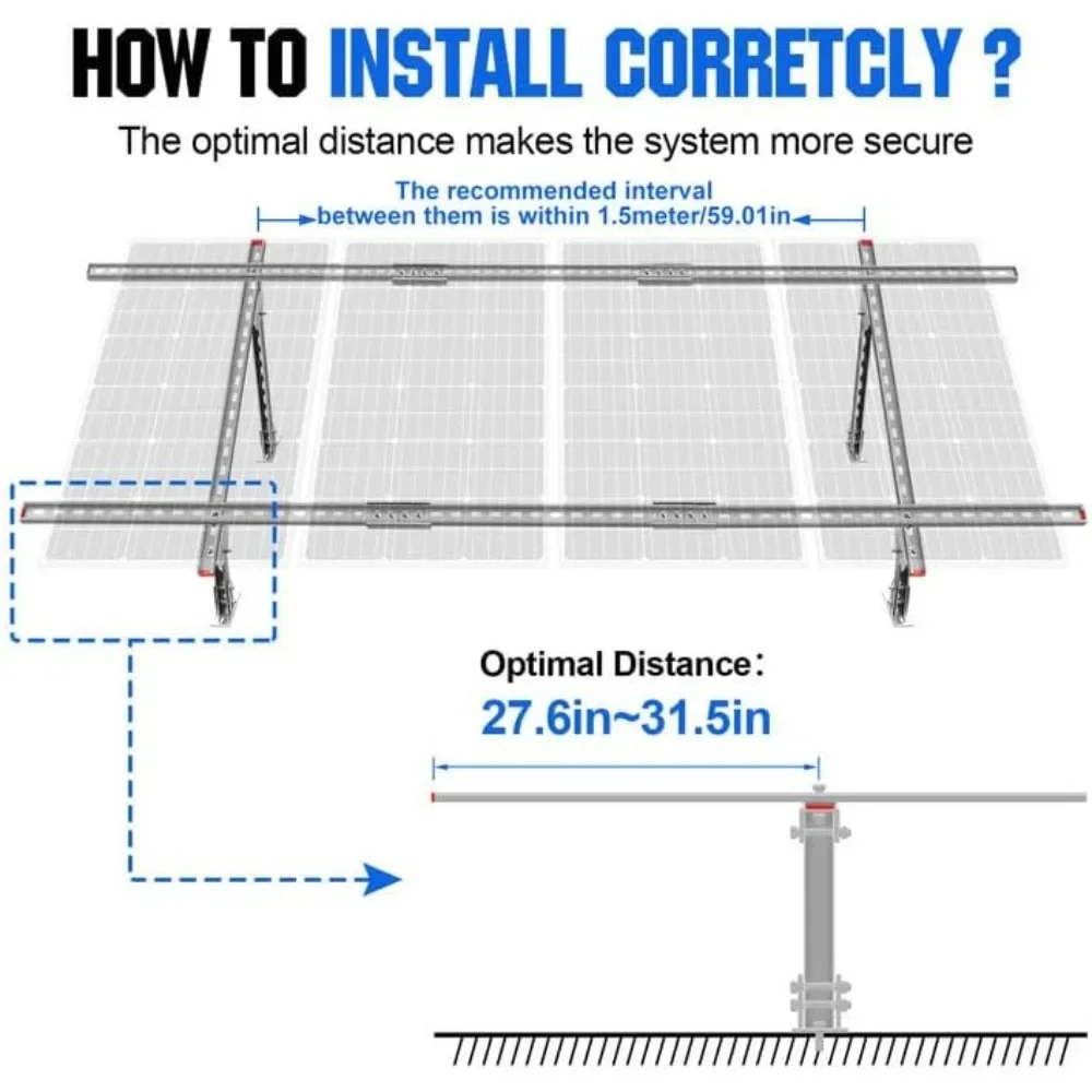 ECO-WORTHY Adjustable Multi-Pieces Solar Panel Mounting Brackets Kit System