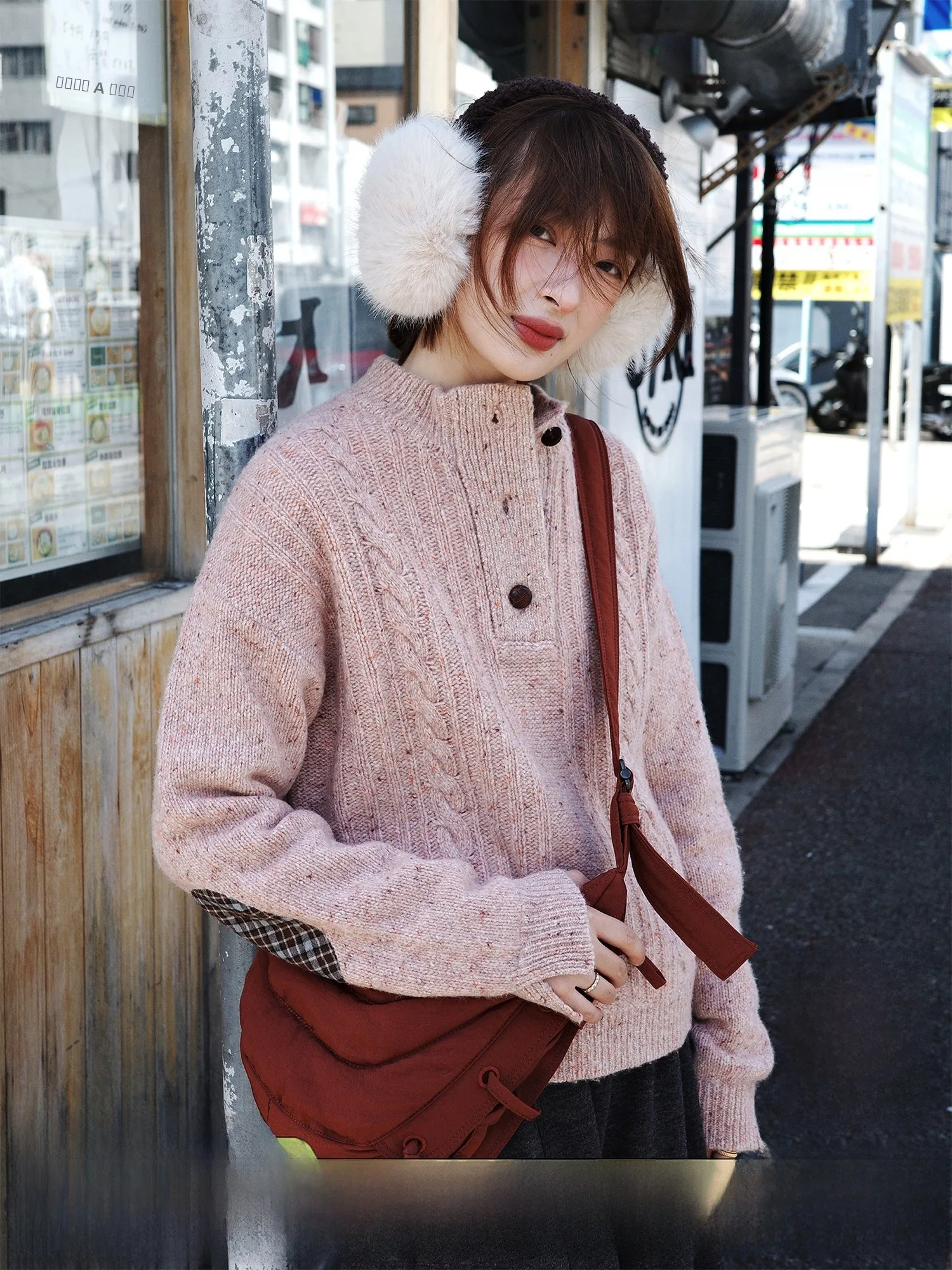 

Beautiful Merino Wool Knitted Sweater with Stand Collar f Open Button Design Casual Sle Warm And Soft for Women