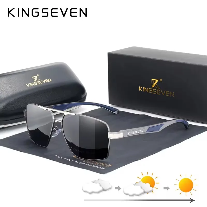 KINGSEVEN Photochromic Sunglasses Men Women Chameleon Polarized  Sun Glasses Anti-glare Driving Eyeglasses UV400