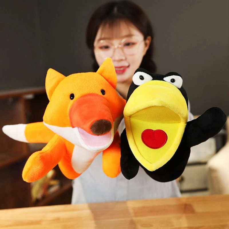 Plüsch Handpuppe Weiche Tiere Puppet Vogel Fuchs Handpuppe Für Kinder Erwachsene Pretend Spielen Puppen