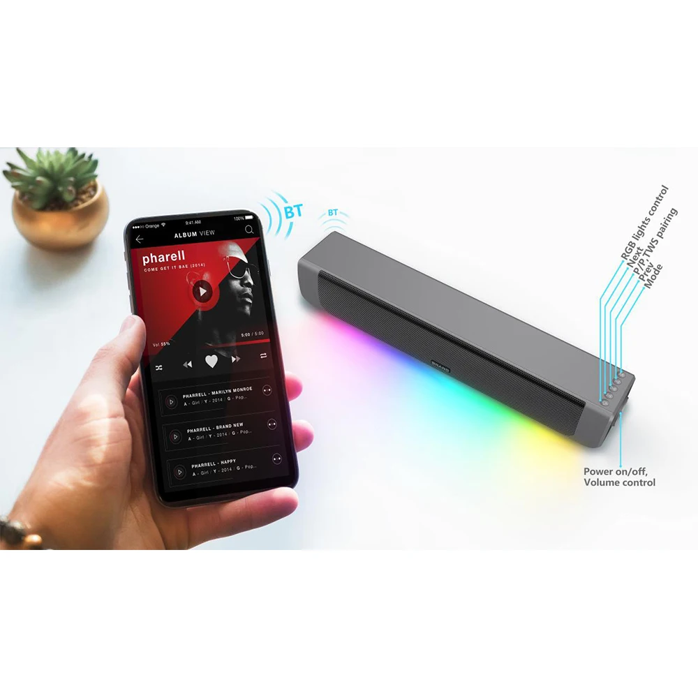 4D Computer Wired Loudspeaker  5.0 Bar Stereo Mini  Soundbar Speaker for Macbook Laptop Notebook PC view 2