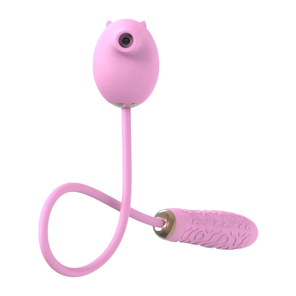 Double-ended Nipple Stimulator Clitoral Massager G-spot Masturbator Dildo Vibrator All-in-one Vibrating Insertable Sex Toy