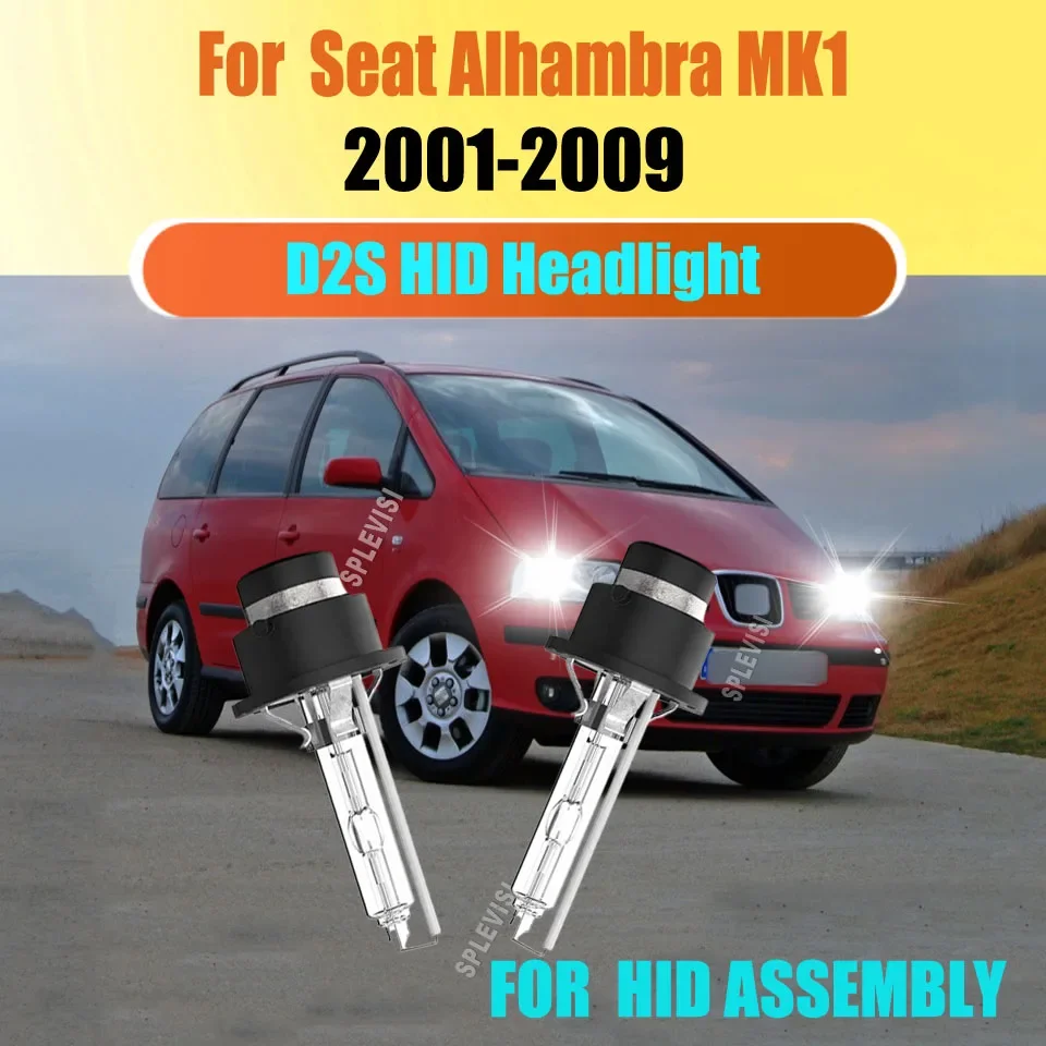Xenon 35W 6000K White Replacement D2S HID Headlight Bulb 12v For Seat Alhambra MK1 2001 2002 2003 2004 2005 2006 2007-2009