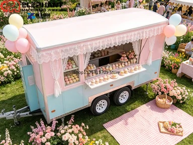 Multi Purpose Square Box Food Trailer Rectangle Mobile Snack Bar For All Scenes