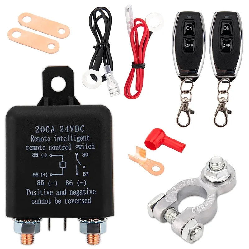 Remote Battery Disconnect Switch, Remote Switch for Truck Car Switch Anti Theft, 24V 200A Remote Control Battery Switch