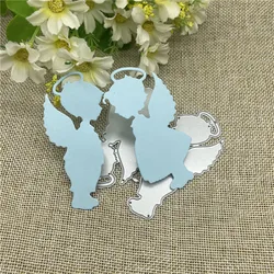 Boy and girl angels Metal cutting dies  mold Round hole label tag Scrapbook paper craft knife mould blade punch stencils dies