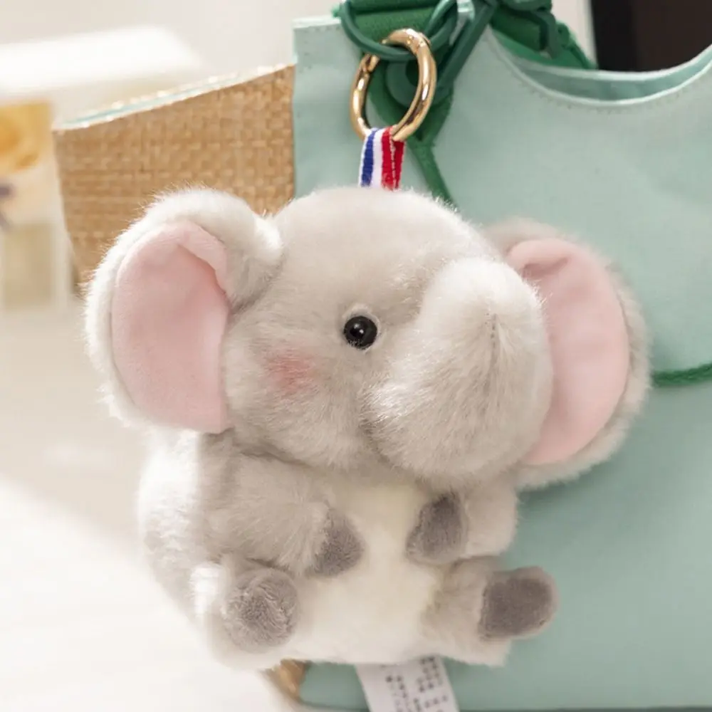 Muñeco de conejo de peluche de hámster, colgante con sello de elefante, cerdo, vaca, llavero de felpa de 13cm, Animal de dibujos animados, cerdo, conejo, muñeco de peluche