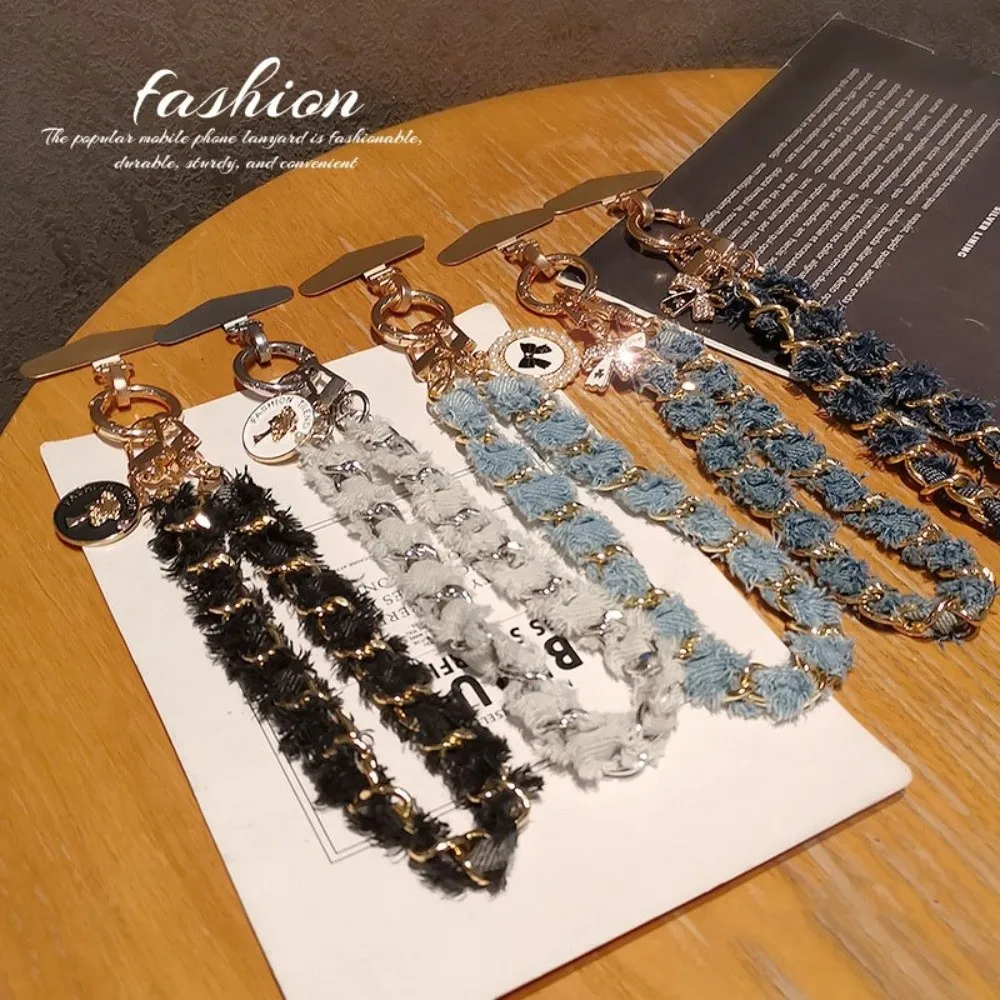 Pendant Mobile Phone Strap Pearl Metal Chain Cell Phone Chain Anti Loss Handheld Mobile Phone Lanyard Mobile Phone Pendant