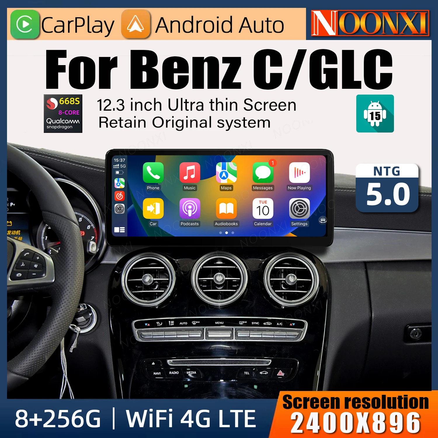 Android15 Car Radio For Mercedes-Benz C Class W205 Multimedia Player GLC V Class W447 A W176 CLA Carplay Android Auto Automotive