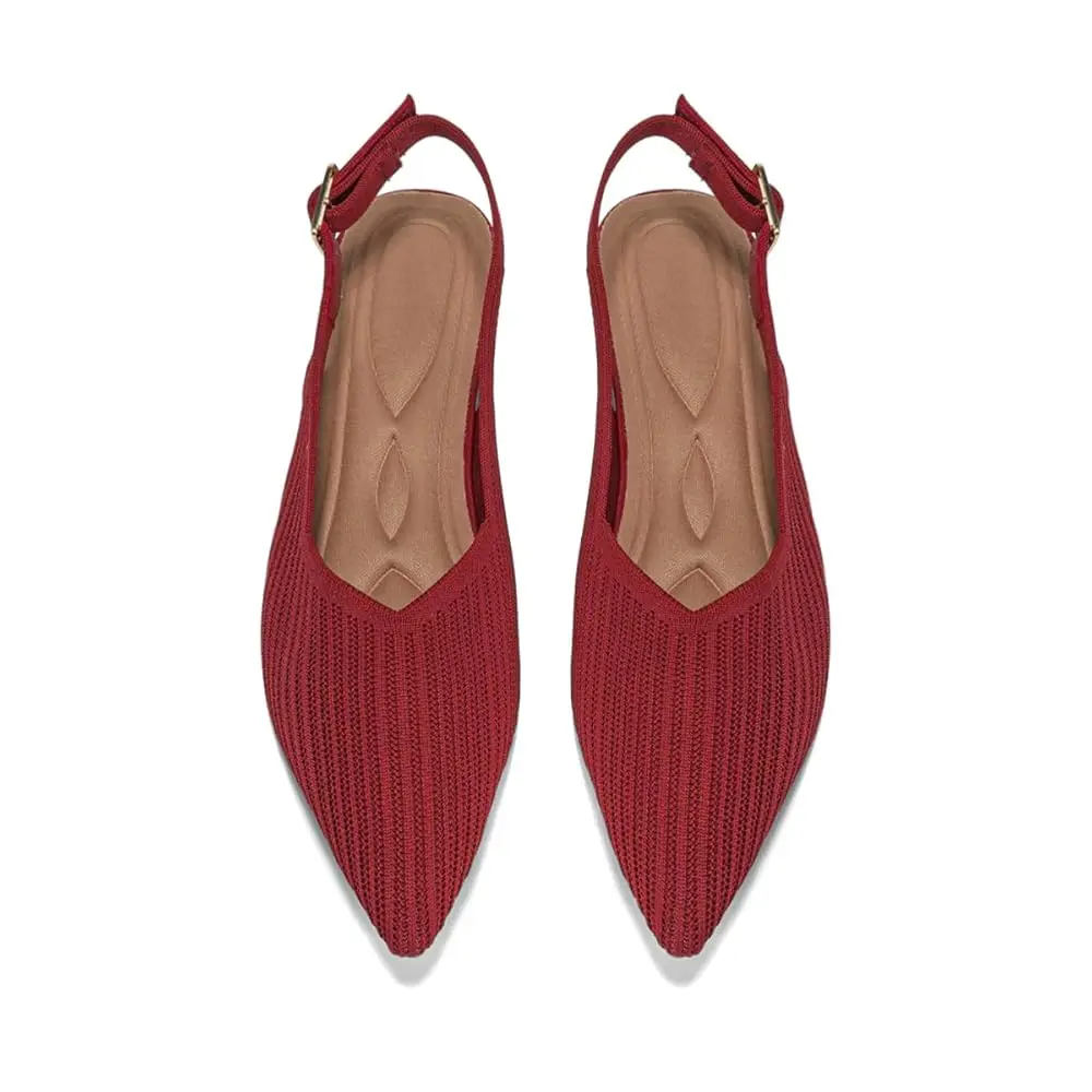 

Women's Flats Shoes Pointed Toe Knit Foldable Ballet Ankle Strap Flat for Women Comfortable Dress Slip On Womens Shoe for Cas