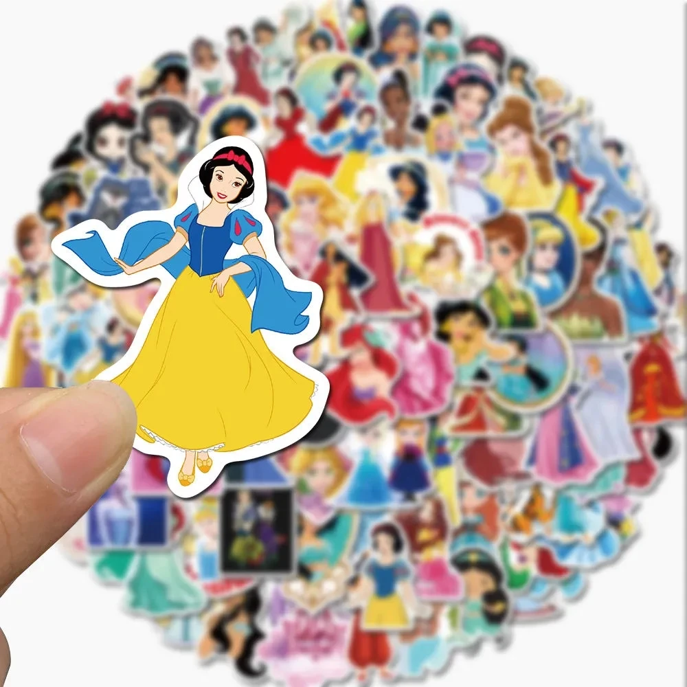 10/30/50/100pcs Disney Cute Anime Mix Princess Stickers Aesthetic Cartoon Decals Graffiti DIY Notebook Diary Fridge Sticker Toy