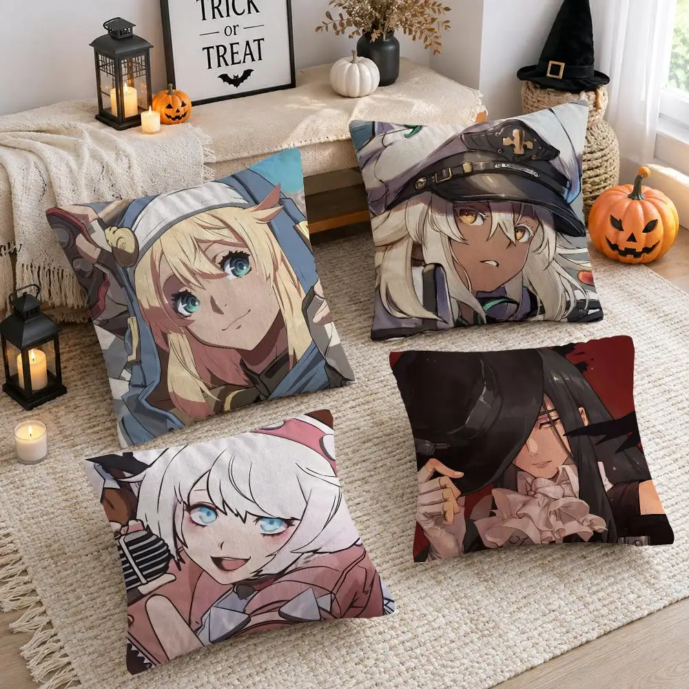 Video Game G-Guilty Gear Cushion Cover Plush Decorative Pillow Case With Hidden Zipper Cutecore Room Decor For Home