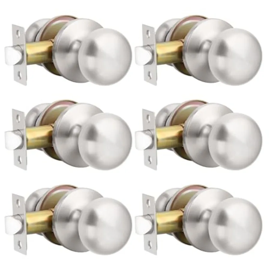 

Knobs Brushed Nickel Closet Knob Interior Keyless Stainless Steel Knobs, Pack