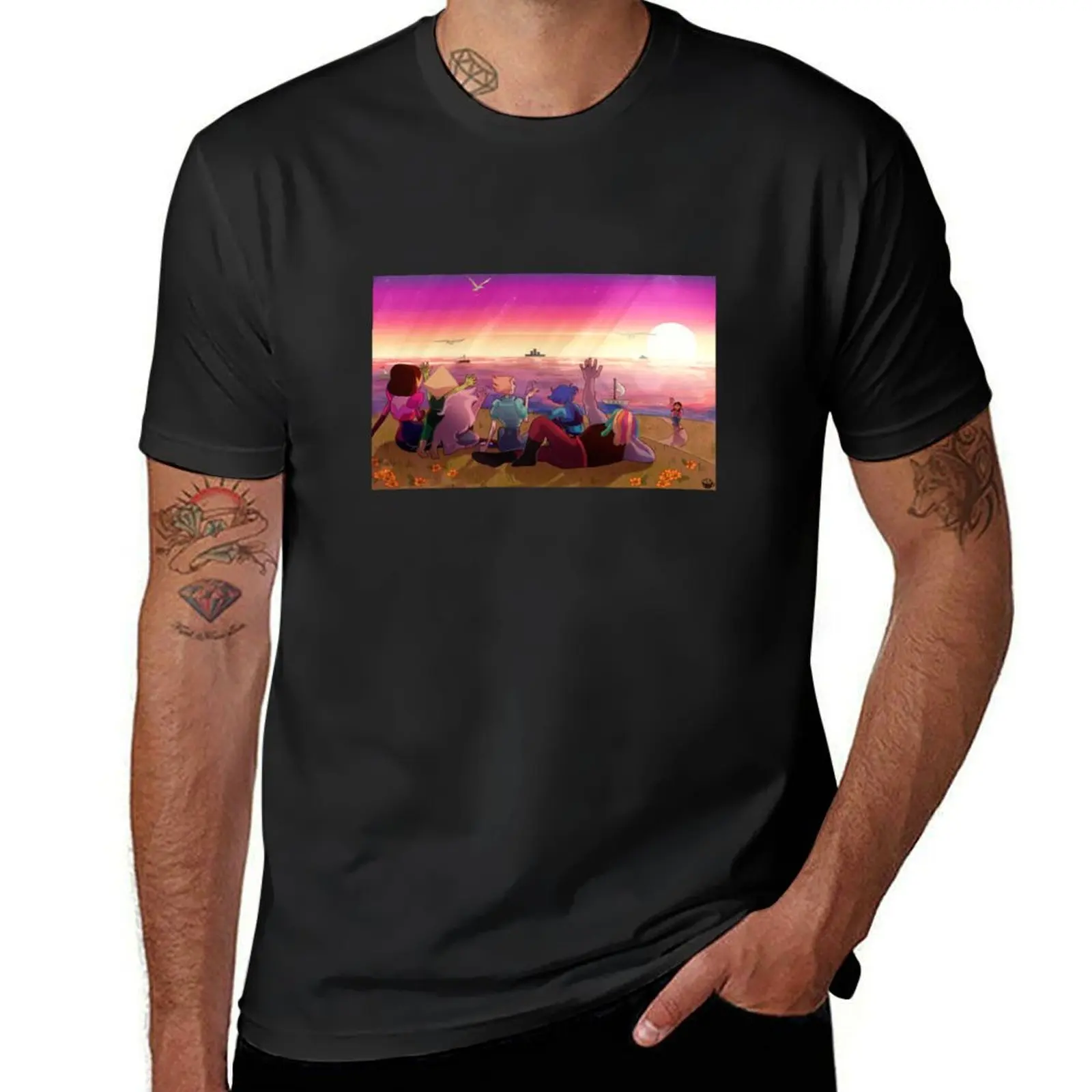 

Hilltop View T-Shirt plain korean fashion black t shirts for men