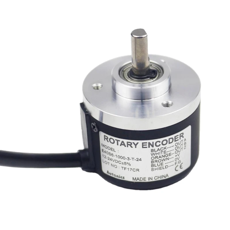 

E40S6-1000-3-T-24 6mm soilid shaft DC 24V 1000ppr Optical Encoder 40 mm incremental rotary encoder