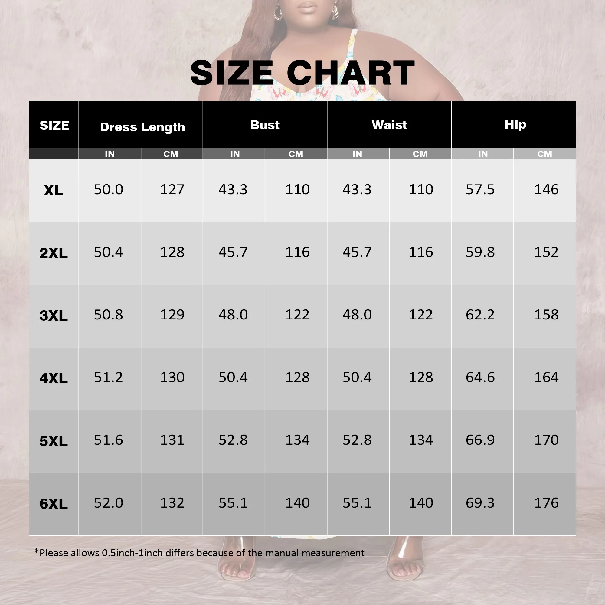 Women's Plus Size Dress Loose Halter Long Dress with Pocket Stretchy Casual Butterfly Print XL-6XL​