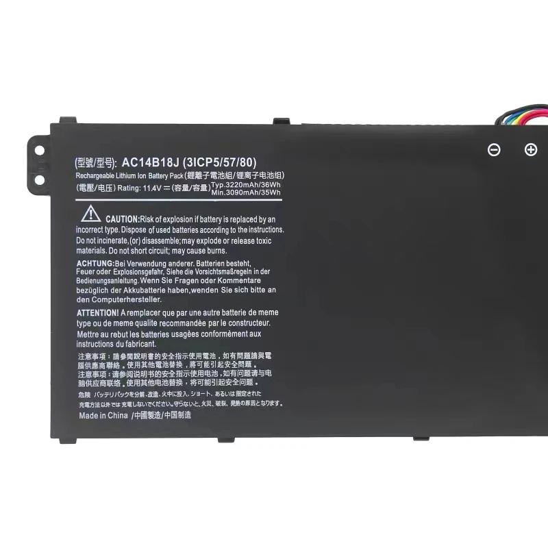 New Laptop Battery AC14B18J 11.4V 3200mAh Laptop Li-ion Battery For ACER Aspire V3-111 111P V5-122 122P V5-132 V3-371-55DT