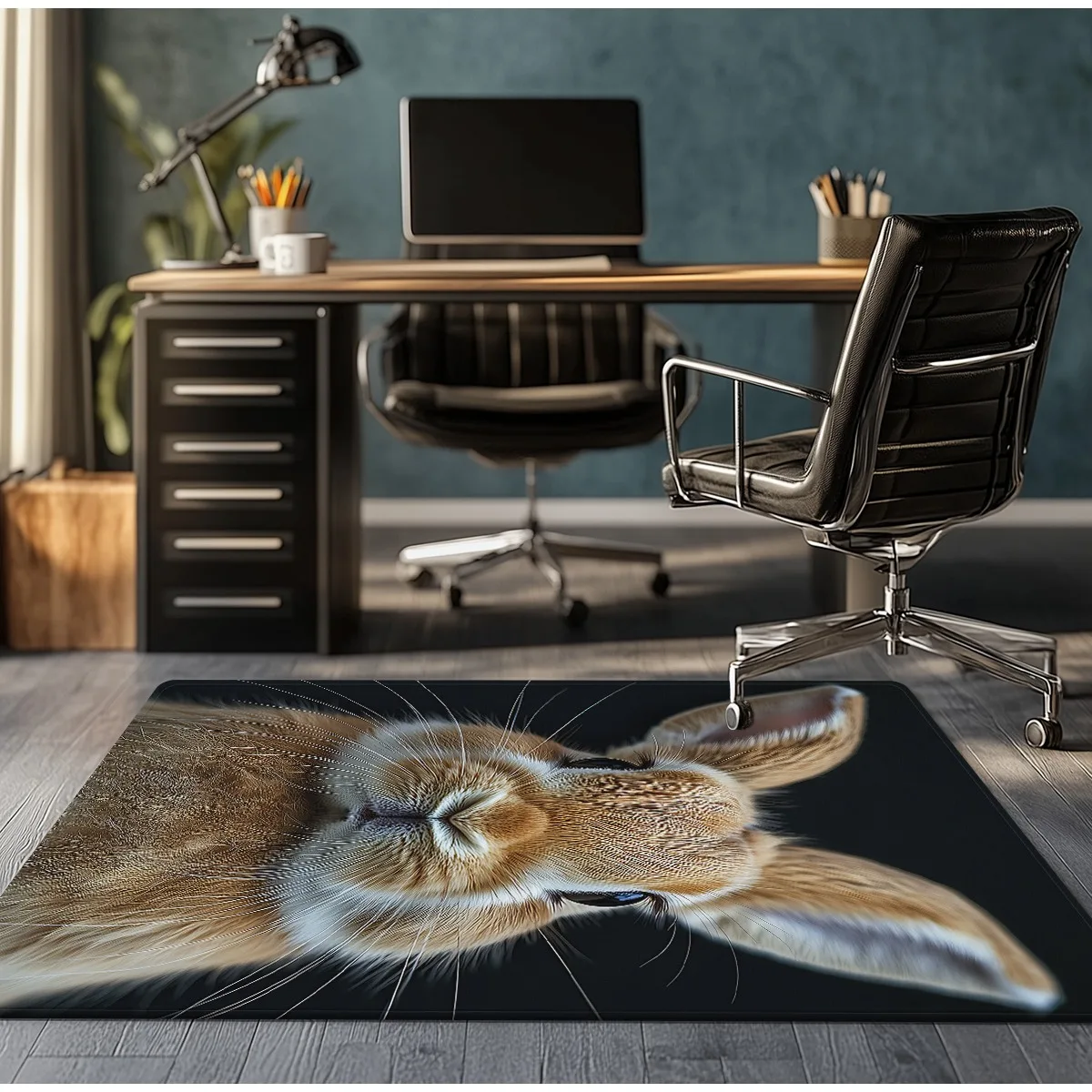 Realistic rabbit face close up art rug for living room bedroom animal lover decor soft plush floor mat crystal velvet carpet