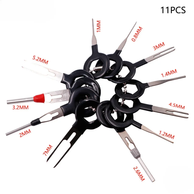 

11 шт., инструмент для удаления автомобильных клемм, разъем для проводов, съемник, съемник, набор для извлечения штифтов для инструмента для ремонта CarPlug