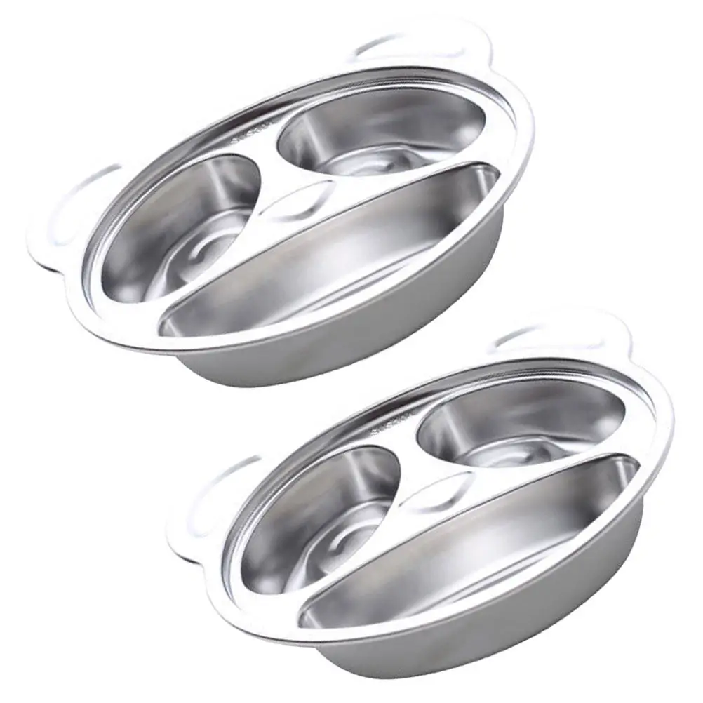 

Набор из 2-х тарелок для обеда с разделителями в форме панды, из нержавеющей стали, для контроля порций, пригодны для использования в духовке и посудомоечной машине