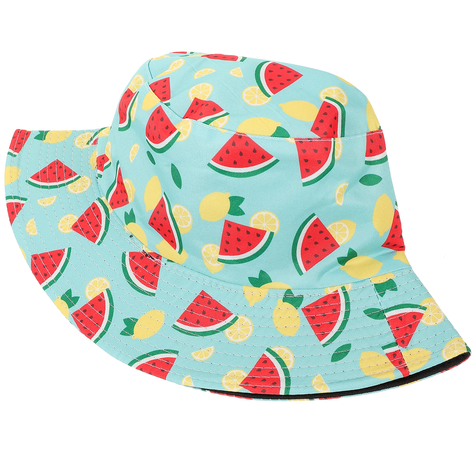 

Watermelon Print Bucket Hat Women Men Teens Reversible Summer Cap 56 58cm Green Cute Stylish Outdoor Casual Breathable