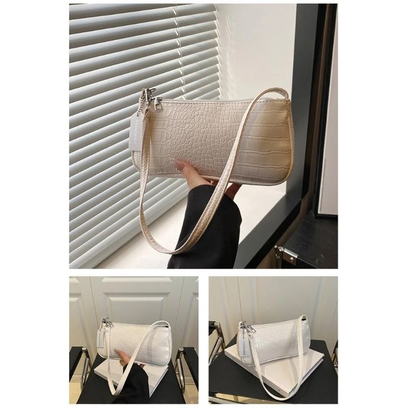 X7XC Shoulder Bag for Women Evening Clutches Purse Handbag PU Leather Underarm Bag with Zipper Closure Hoboes Handbag