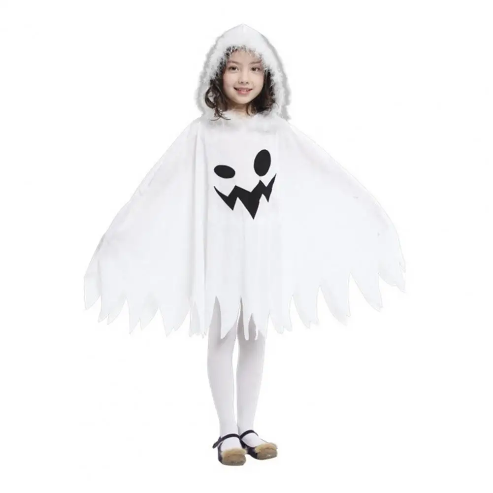 Jubah Berdandan Anak Jubah Halloween Anak dengan Tudung Mewah Lengan Kelelawar untuk Foto Pesta Cosplay Kostum Hantu Elf untuk Berhantu