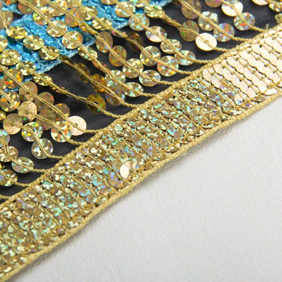 1pcs Belly Dance Waist Chain Chiffon Four-layer Sequin Belt Indian Dance Practice Performance Hip Scarf image 6