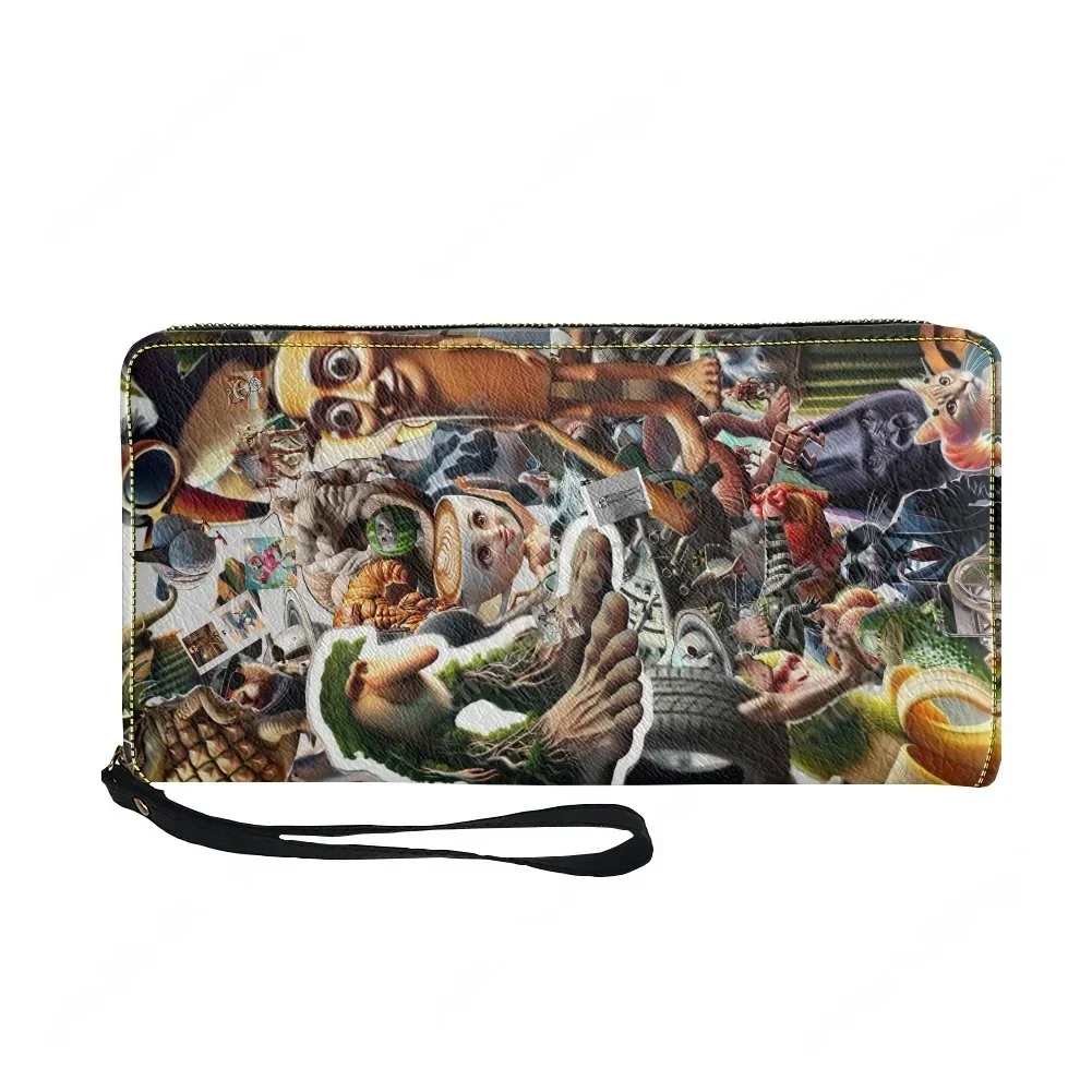 Abstract Italian Brainrot AI Custom Purse Mens Womens Teenagers Zipper Long Wallets Double Print  Portable Wallet Gift Bag