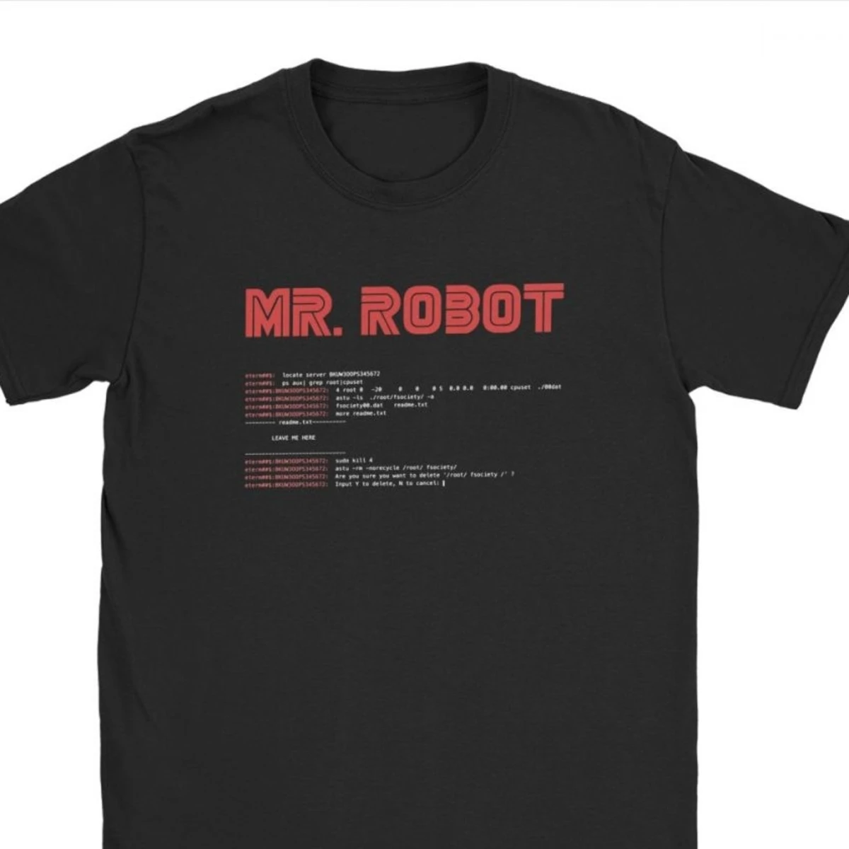 Cool Mr Robot Tops T Shirt Programming Programmer Tees Developer Code Tshirts Men Crew Neck Cotton Fitness Big Size Clothes